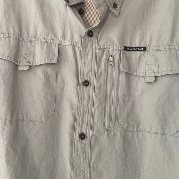 Field and Stream Button Down Short Sleeve Fishing Shirt Light Green Size XXLarge - Picture 3 of 4